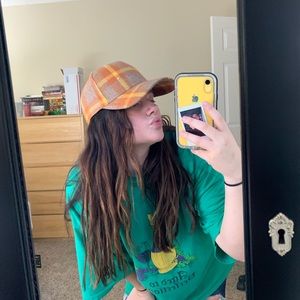 Yellow plaid hat